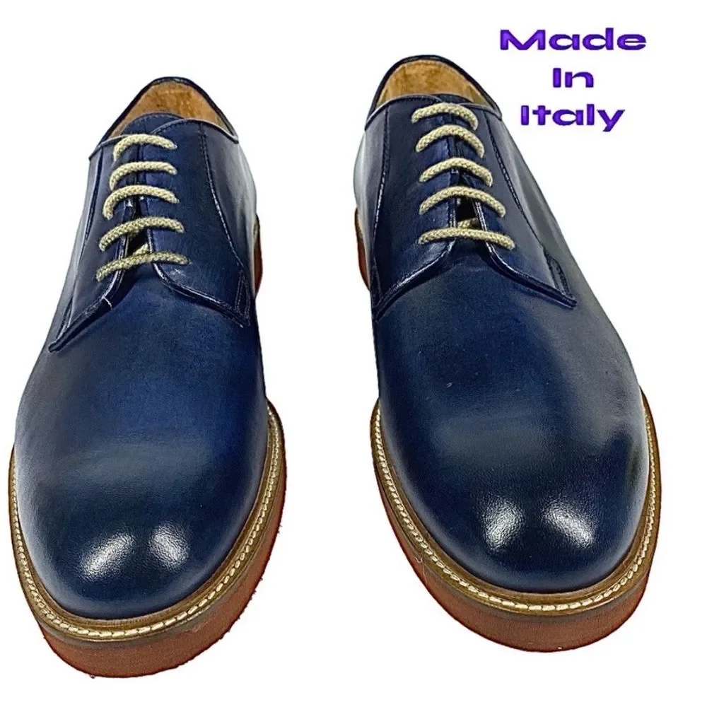 To Boot New York Joel Blue Leather Oxfords Men’s 11 D Made in Italy